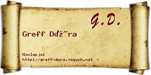 Greff Dóra névjegykártya