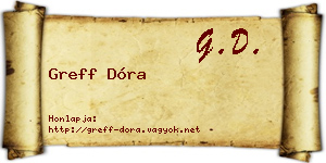 Greff Dóra névjegykártya